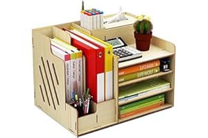 Catekro Desk Organizers and Accessories, Creative & Simple Office Stationary Desk Tidy Organiser, Multi-Functional Pencil Organizer Teacher Office School Home Table Decor(White)