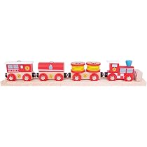Hangar Caserne De Pompiers En Bois Pour Train - Bigjigs Rail - Compatible Avec Autres Marques De Train En Bois - Jouet Enfant 3+