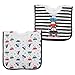 Baby Boys Car Design Pop-Over Bib Set (Pack Of 2) (One Size) (Black/White)
