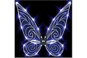 TANGANAN Feenflügel Leuchtende Erwachsene Kinder Schmetterlingsflügel, LED Feenflügel Funkelnde Engelsflügel für Kinder Halloween Cosplay Kostüm Engelsflügel (Weiß)
