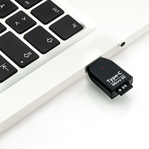 Saxonia OTG USB-C MicroSD Kartenleser Adapter (USB 3.1 Card Reader Micro-SD SDHC TF) USB On-The-Go Schwarz - 4
