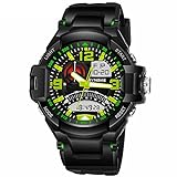 Amstt Unisex Sport Uhr Digital Analog Armbanduhr Alarm Kalender Wasserdicht Uhrren (Gelb)