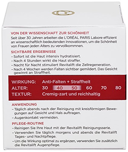 L’Oreal Paris Gesichtscreme Revitalift Anti Falten Feuchtigkeit Gesichtspflege Nachtcreme 50ml - 10