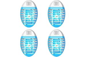 WUGEIN Professionale Lampada Antizanzare Elettrica, Atossica UV Anti Mosche (4 Pack), Presa Repellente, per Casa Giardino Interno Cucina Soggiorno, Insetti Zanzare, Mosca,Falene