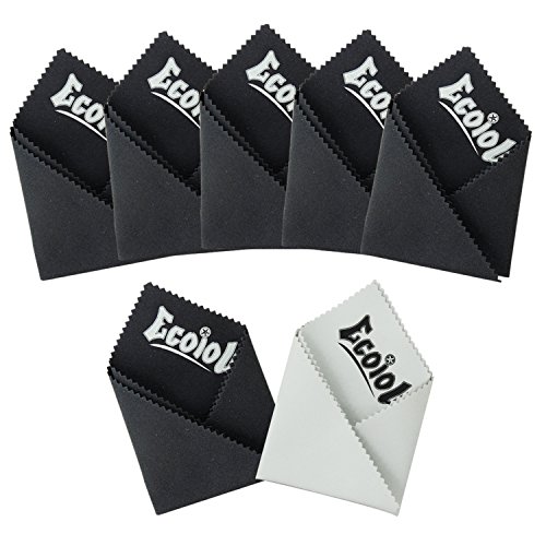 Preisvergleich Produktbild Mikrofaser Reinigungstücher 7er Packung / doppelseitige Mikrofaser-Tücher Reinigungstücher mit sanft farbigem Stoff, Für Smartphone, Auto, Gläser, Objektive, Laptop LCD-Bildschirme und empfindliche Oberflächen (6 schwarz und 1 grau 18X18cm)