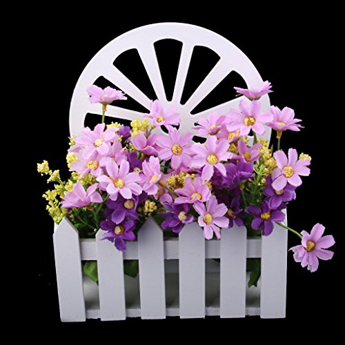 Ein Bündel gefälschte Cineraria künstlichen Blumenstrauß Hause Büro Dekor (Fuchsia und Lila) - 8