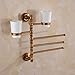 Produktbild HomJo Luxus Bad Rotation Bars Handtuchhalter Wandmontierte antike Messing Flexible Handtuch Bar , 1