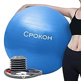 CPOKOH PERFECCIONISTA de pelota de ejercicio suiza de anti-explosión y antideslizante profesional de 65 cm con bomba, bola de yoga equilibrio, pelota de gimnasia en casa y gimnasio para quemar grasa abdominal, eliminar grasa ,para mujeres, embarazada, niños ,hombres