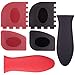 Produktbild ccmart stabiler Grill Pfanne Schaber Kunststoff Set Werkzeug und Silikon Hot Griff Halter für Gusseisen Bratpfannen, Töpfe und Grillplatte, schwarz (rot, 6 Stück)