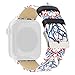 Produktbild Dornenblume,auswechselbares Lederband,Ersatzband, Uhrenarmband, Mehrere Farben, Durable Flexible,Connector-Upgrade, für Apple Watch 4/3/2/1 38 /40mm, 150-200mm Handgelenk (F)