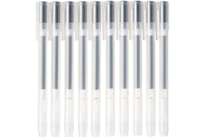 MUJI Tinta de Gel Bolígrafo Tipo de Tapa 10-Piezas Juego, 0.5 mm Tamaño Punta, Negro