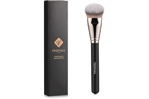 TEOYALL Foundation-Pinsel mit flachem Winkel, großer Kabuki-Pinsel mit dichten synthetischen Borsten für Basis-Make-up mit flüssiger Crème