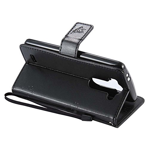 C-Super Mall-UK LG G3mini/G3s hülle: Geprägte Baum Katzen-Schmetterlings-Muster PU-Leder-Mappen-Standplatz -Schlag-hülle für LG G3mini/G3s(schwarz) - 4