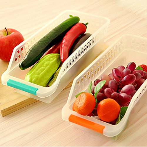 CrazySell Refrigerator Durable Storage Organizer Fruit Handled Kitchen Collecting Box Basket Rack Stand Basket Container (4Pcs) by CrazySell - 5