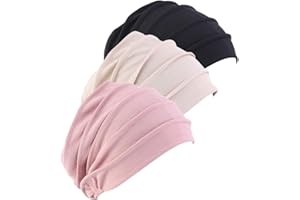 BYNYXI 3 sztuki czapek turbanowych, czapka beanie, czapka damska, bawełniana, czapka do spania na raka, do utraty włosów, chemioterapii, raka, nakrycie głowy, turban, dla kobiet