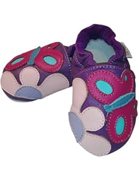 Lederhausschuhe 18 (0-6 Month), Krabbelschuhe, Lederpuschen, Hausschuhe, Kinder, Garden purple