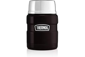 Thermos 190759 King Food Flask-470 ml, Matt Black, Stainless Steel