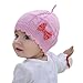 Happy Cherry Baby Girl Toddler Child Kids Fashion Cute Hat Autumn Winter Warm 100% Cotton Knitted Cap Polka Dots Red Bowknot Crochet Beanie - 18-24M 50cm