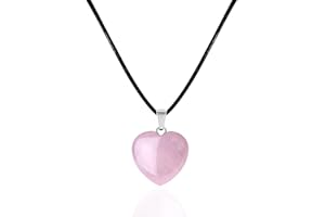 cotigo Colgante Piedra Natural de Corazón - Con Accesorio Acero Inoxidable - Collar Corazón de Mineral y Piedra Preciosa - Collar para mujer de Cristal Curativo – Regalo San Valentín,Cumpleaños