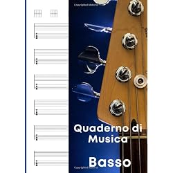 Quaderno Tablature Per Basso 4 Corde - 100 Pagine Numerate, Pentagrammi E Tab | 21.59x27.94 Cm