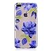 Produktbild iPhone 8 Plus 5,5" Hülle, iPhone 7 Plus 5,5" Hülle ,Edaroo Ultra Dünn Leicht Transparent Klar Silikon Handyhülle mit Süßes Bunt Motiv SchutzHülle TPU Gel Weiche Dünne Silikon Rückseiten Hülle Backcase Cover für Apple iPhone 8 Plus (5,5 zoll) - Blaue Pfingstrose