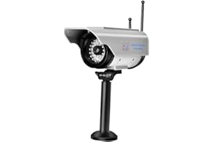 DIOCHE Sonew Camera Factice, Caméra De Sécurité Factice À Énergie Solaire, Caméra De Surveillance Antivol Extérieure Étanche en Forme De Balle avec Flash LED, Adaptée À La Maison Et À La Location