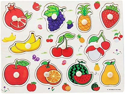 PANNIUZHE Wooden Fruit Jigsaw Puzzle Educational Toy for 2 years old
