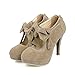 Produktbild Frauen Extreme High Bow Mode Runde Zehe Pumps Hochzeit Kleid Stiletto Slip On Schuhe,Camel-EU33=215