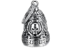 BOBIJOO JEWELRY - Bell amuletos de la Suerte Protección del Motorista de la Motocicleta 316L de Acero de Cabeza de León de Chrome