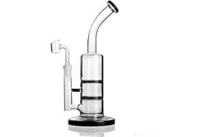 RORA Mosi Mimi Szklane bonga fajka wodna Dab Rig bonga do wędzenia z miską kwarcową (czarne)