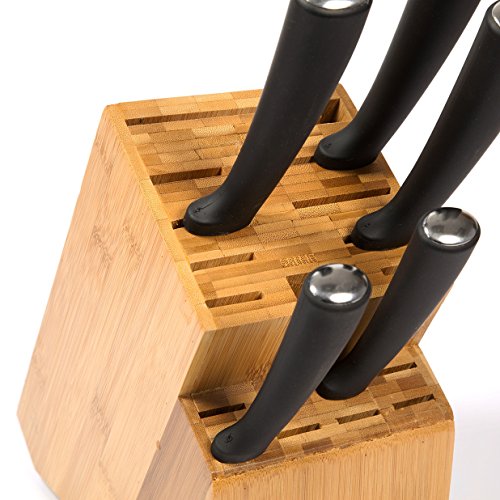 Woodluv Bambus Universal 19 Slot leer Messerblock Storage Organizer - 3