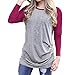 Produktbild Oberteile MEIbax Damen Plus Size Langarm Empire-Taille Spitze Splicing Tunika Pullover Tops Shirt Bluse Langarmshirt Hoodie