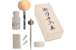 ADCSHOP Katana - Kit di manutenzione e pulizia in scatola di legno, include Choji Abura, Uchiko, Bamboo Mekugi, Mekugi-Nuki, Nuguigami - Spada tradizionale Samurai per pulizia e cura