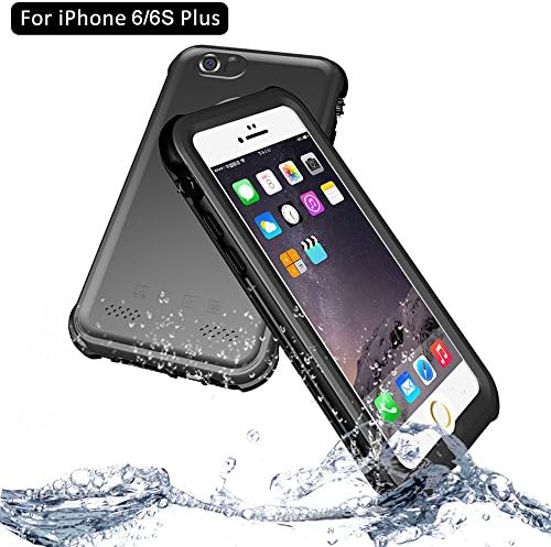 iPhone 6/6s Plus Waterproof Case, NewTsie Full-body Protective Shockproof Snowproof Dustproof Dirtproof with Built-in Screen Protector Case Cover for Apple iPhone 6/6s Plus 5.5 inch [Hard Plastic] (P-Black)