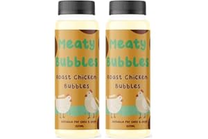 Meaty Bubbles Bubbles For Dogs MULTIPACK x 2, Dog Toys, Pet Bubbles Blowing Bubbles, Pet Toys, Dog Interactive Toys, Birthday Gifts For Dogs NON TOXIC, VEGAN FRIENDLY ((ROAST CHICKEN PACK OF 2))