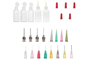 acdokuk Precision Tip Applicator Bottle, 21 Pcs Ultra Fine Needle Tip Glue Applicator Squeeze Bottles Acrylic Painting for Refilling Inks Glue and Syringes