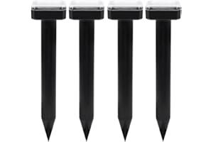 LEIPING 2024 4X Repelente Solar Ultrasónico, Repelente Topos, Repelente de Topos Ultrasónico IP65 para Jardin Anti Topos, Ratones, Ratas, Serpientes-Black