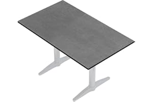 ‎GGMMÖBEL GGMMÖBEL COMPACT | Esstisch HPL Tischplatte | 118 x 68 cm | Anthrazit | Perfekt für klappbare Gartentisch, Esstisch | Outdoor | Restaurant, Cafe, Bar