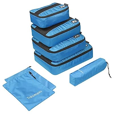 Trèsutopia Organisateur de bagages Trèsutopia Mobutler 6-pieces Organisateur de Voyage Packing Cubes d'Emballage (Bleu)
