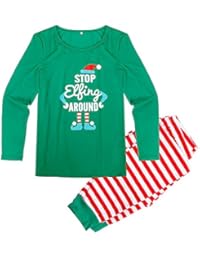 Familia Matching Pijamasa Sets,Feicuan Set de 2 Piezas Rayas Sleepwear Ropa de Dormir Mamá Papá Niños Baby Navidad Sleepsuits