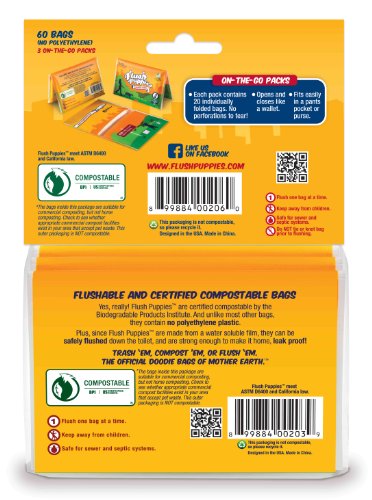 Flush-Puppies-Wallet-including-60-Flushable-Bags-Pack-of-3