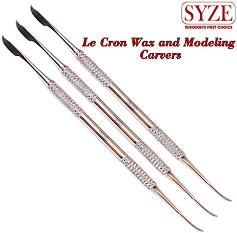 SYZE Le Cron Wax and Modeling Carvers Sculpting Pottery Carving 3pcs Set, Dental Tools