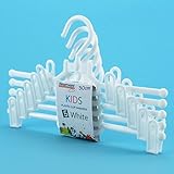Hangerworld 30cm White Plastic Coat Hangers with Trouser/Skirt Clips - For Baby & Toddler Clothes, Pack of 100