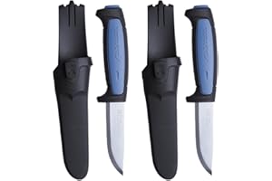 Morakniv Messer mit Scheide für Handwerker - 2-Pack Blau/Schwarz - Pro S - Mora Messer Feststehende Klinge aus Edelstahl - 2,0 mm - Hergestellt in Schweden - Outdoormesser feststehend