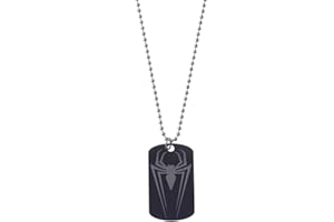 Marvel Collar de acero inoxidable con colgante de Spider-Man/Thanos/Avengers/Black Panther para niños, 56 cm