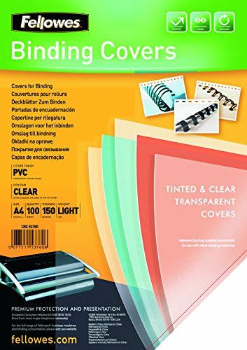 Fellowes Cristal - Portadas para encuadernar de PVC transparente A4
transparente