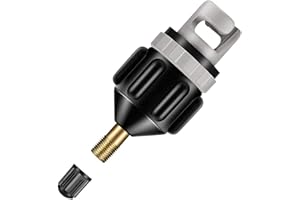 NyxSeat 1 adaptador de válvula de aire negro, bomba inflable, adaptador SUP para hombre, adaptador de bomba de aire para canoas, botes inflables, etc.
