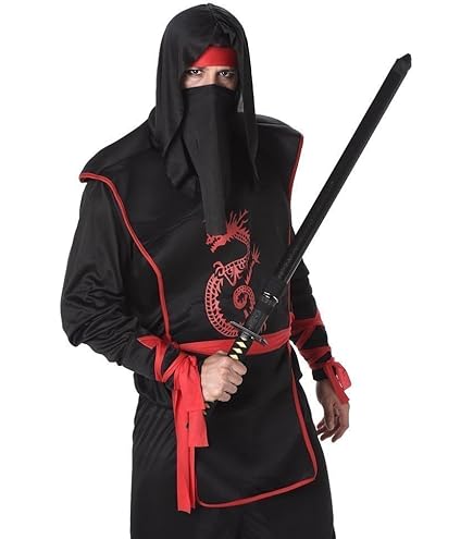 W WIDMANN MILANO Party Fashion – Kinderkostüm Ninja, schwarz, Samurai, Krieger Verkleidung für Karneval, Halloween, Mottoparty