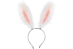 Fxaelian Cosplay Rabbit Bunny Long Ears Hair Clips Headband Hairband Hair Hoop