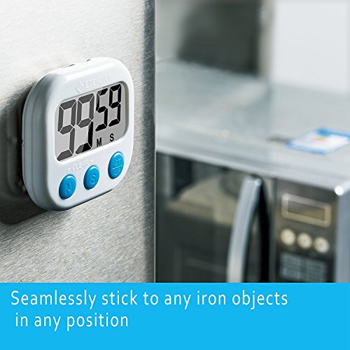 Etekcity 2er Digitaler Küchentimer mit Stoppuhr und Großem LCD-Display, Lautstärkeregelung, Inkl. Batterien, Weiß - 5